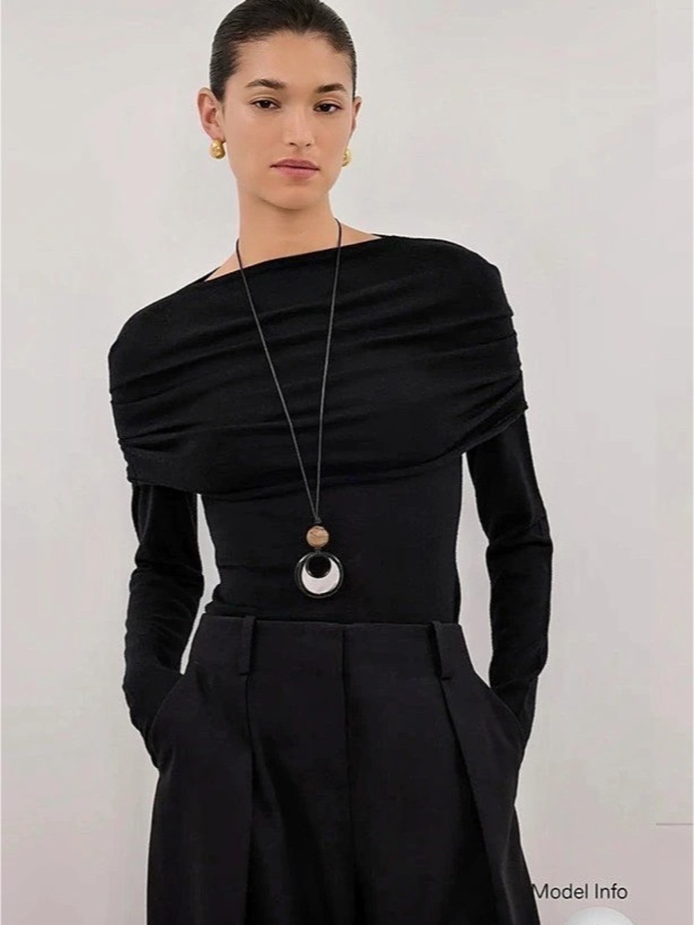 Dissh Ivy Merino Long Sleeve Top in BLACK